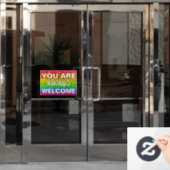 LGBT You Are Always Welcome Here Store Sign ウィンドウサイン (オフィスドア)