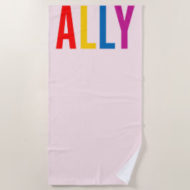 LGBTG Community Diversity Equityへのピンクの同盟国 ビーチタオル