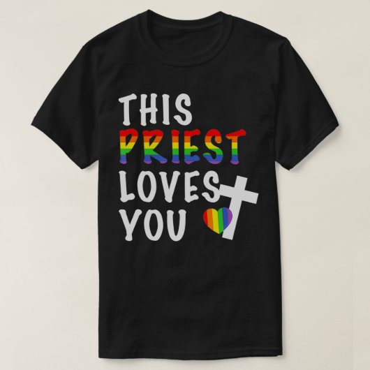 LGBTQこの司祭は同盟国の宗教指導者を愛している Tシャツ (デザイン正面)