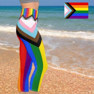 LGBTQとプライド – レインボープログレス国旗 カプリレギンス