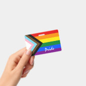 LGBTQとプライド – レインボープログレス国旗 バッジ (手持ち)