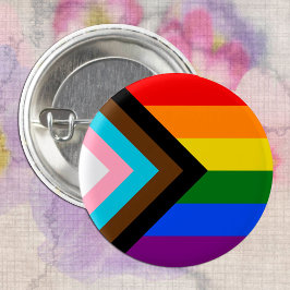 LGBTQとプライド – レインボープログレス国旗 缶バッジ