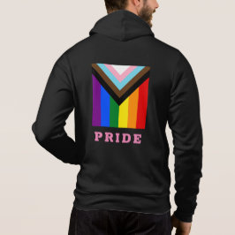 LGBTQとプライド – レインボープログレス旗ファッション パーカ