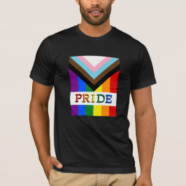 LGBTQとプライド – レインボープログレス旗ファッション Tシャツ