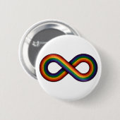 LGBTQのインフィニティシンボルプライドレインボーフラグ 缶バッジ (正面&裏面)