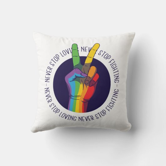 LGBTQのストップ平和と闘わストップない愛心の持ち主 クッション (裏面)