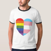LGBTQのハート Tシャツ (正面)