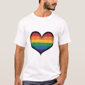 LGBTQのラージベクターハートレインボープライドフラグ Tシャツ (正面)