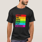 LGBTQのレインボーフラワーには男女が2つ以上ある Tシャツ (正面)