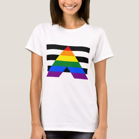 LGBTQの味方、友達や家族を応援しよう Tシャツ (正面)