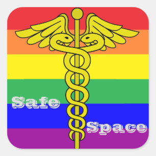 LGBTQの安全な宇宙のステッカー スクエアシール