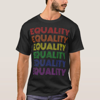 LGBTQの平等 レインボー ゲイ プライド月間 権利 Tシャツ