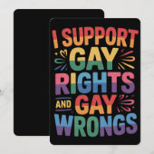 LGBTQの権利と間違いを支持します LGBTQアライ 招待状 (正面/裏面)