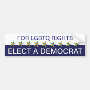 LGBTQの権利のため選に、民主党員 バンパーステッカー
