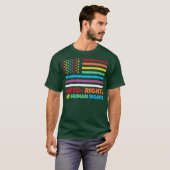 LGBTQの権利は人権です Tシャツ (正面フル)