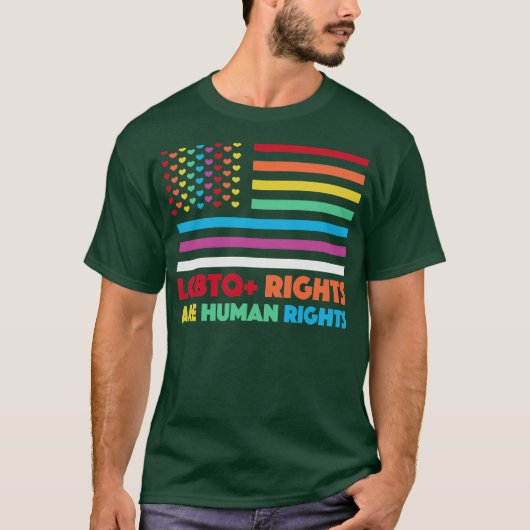 LGBTQの権利は人権です Tシャツ (正面)