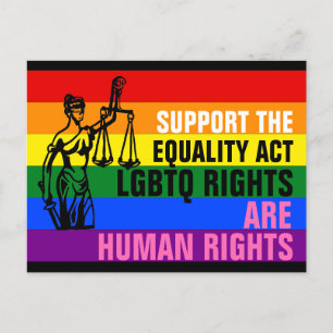 LGBTQの権利は人権ゲイプライド国旗 ポストカード