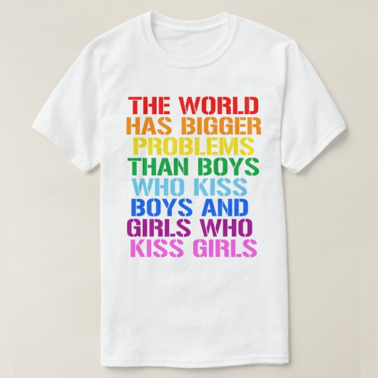 LGBTQの権利世界は大きな問題を抱えている Tシャツ (デザイン正面)