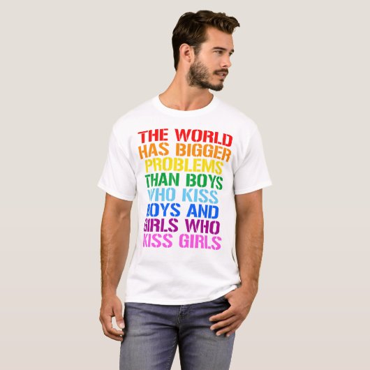 LGBTQの権利世界は大きな問題を抱えている Tシャツ (正面フル)
