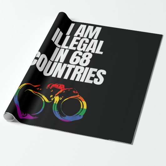 LGBTQの権利 – 68カ国で違法 – LGBT ラッピングペーパー (アンロールド)