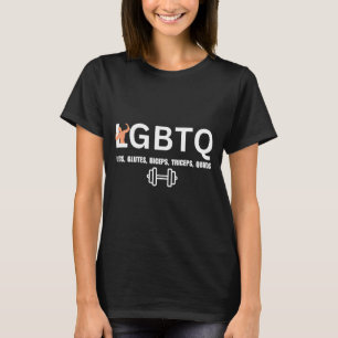 LGBTQの脚、臀部、上腕二頭筋、上腕三頭筋、大腿四頭筋の面白いジム Tシャツ
