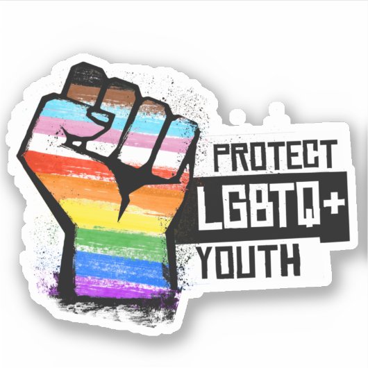 LGBTQの若者を守ろう シール (正面)
