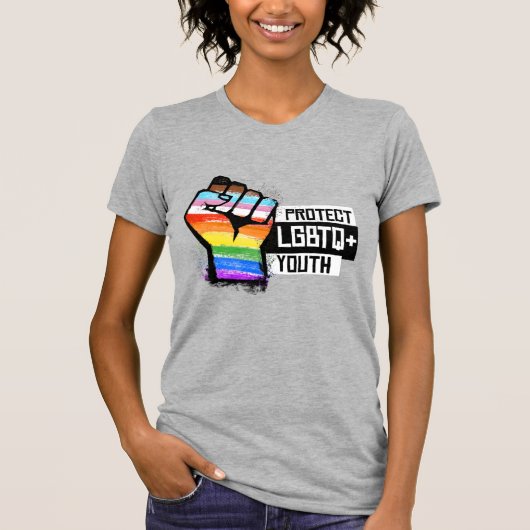 LGBTQの若者を守ろう Tシャツ (正面)