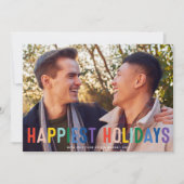 LGBTQの虹の誇り　最も幸せなホリデー　写真 シーズンカード (正面)