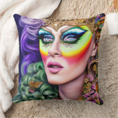 LGBTQはっきりしたポートレートドラッグクイーンアートワーク クッション (ブランケット)
