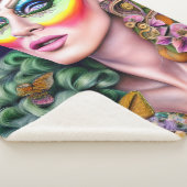 LGBTQはっきりしたポートレートドラッグクイーンアートワーク シェルパブランケット (3/4)