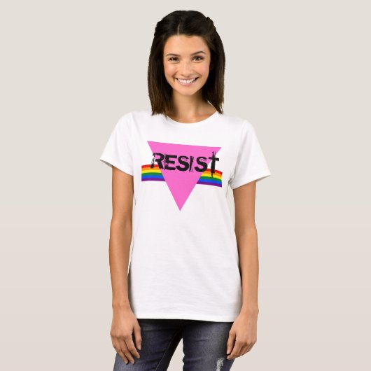 LGBTQは抵抗します Tシャツ (正面フル)