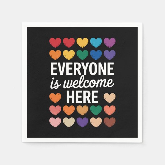 LGBTQは皆さん歓迎 スタンダードカクテルナプキン (正面)