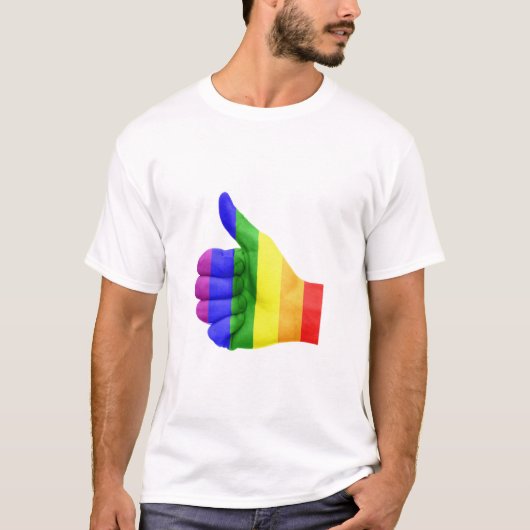LGBTQは虹手の上で手早くめくります Tシャツ (正面)