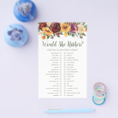 LGBTQひまわりフローラブライダルシャワーゲーム チラシ (シングル)