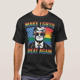 "LGBTQを再び偉大に" 風刺トランプPride Tシャツ