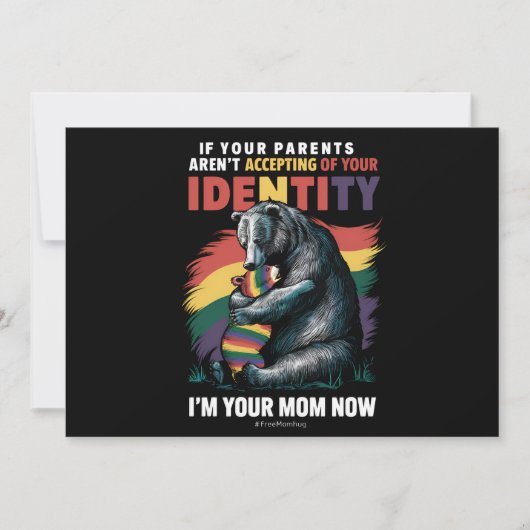 LGBTQを受け入れる 私はあなたのママよ 今ハグ LGBTQ 招待状 (正面)