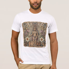 LGBTQアステカフローラプライドTシャツ | 同性愛者マヤンアート Tシャツ