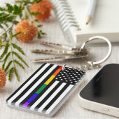 LGBTQアメリカン·フラグ キーホルダー (正面右)