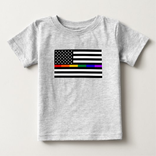 LGBTQアメリカン·フラグ ベビーTシャツ (正面)
