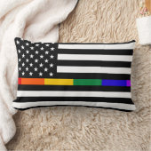 LGBTQアメリカン·フラグ ランバークッション (ブランケット)