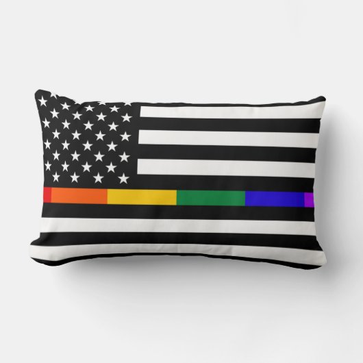 LGBTQアメリカン·フラグ ランバークッション (正面)