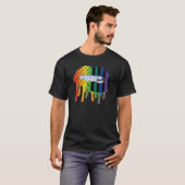 Lgbtqアメリカ国旗のパターンリップレインボーゲイプライド Tシャツ (正面フル)