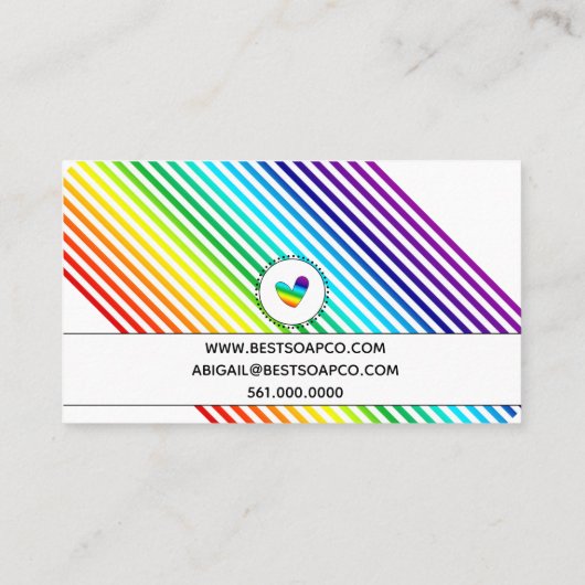 LGBTQアーティザンスモールビジネスレインボーストライプズ 名刺 (裏面)