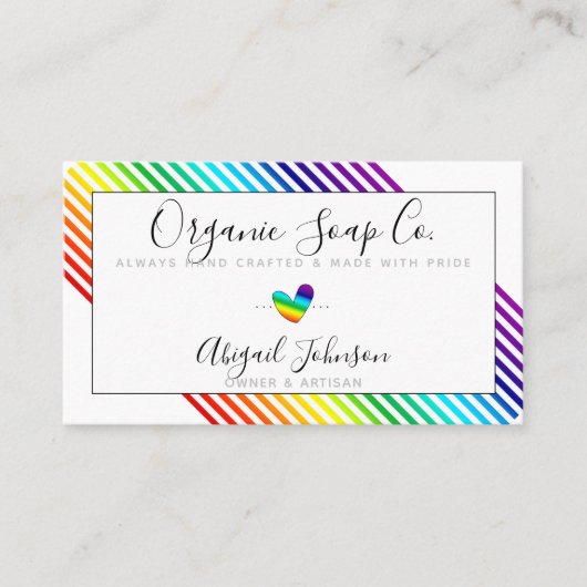 LGBTQアーティザンスモールビジネスレインボーストライプズ 名刺 (正面)