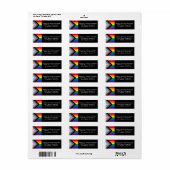 Lgbtqインクルーシブなレインボーゲイプライド国旗の白黒 ラベル (フルシート)