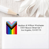 Lgbtqインクルーシブなレインボーゲイプライド国旗の白黒 ラベル (インサイチュ)