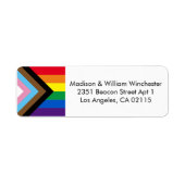 LGBTQインクルーシブなレインボーゲイプライド国旗カスタム ラベル (正面)