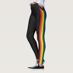 Lgbtqインクルーシブゲイプライド国旗の黒 レギンス