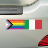 LGBTQインクルーシブプライドフラグイタリアンフラグ バンパーステッカー (車上)