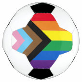 Lgbtqインクルーシブ虹色ダイバーシティゲイプライド国旗 サッカーボール (正面)